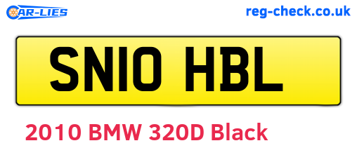 SN10HBL are the vehicle registration plates.