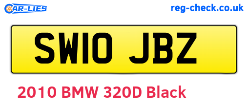 SW10JBZ are the vehicle registration plates.