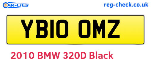 YB10OMZ are the vehicle registration plates.