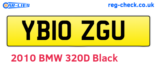YB10ZGU are the vehicle registration plates.