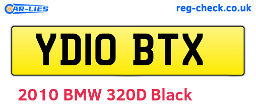 YD10BTX are the vehicle registration plates.