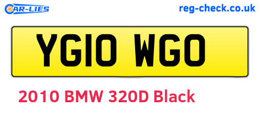 YG10WGO are the vehicle registration plates.