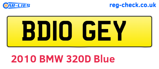 BD10GEY are the vehicle registration plates.
