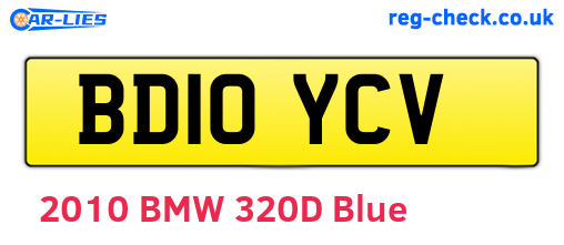 BD10YCV are the vehicle registration plates.