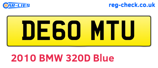 DE60MTU are the vehicle registration plates.