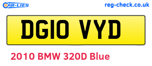 DG10VYD are the vehicle registration plates.