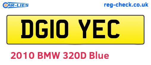 DG10YEC are the vehicle registration plates.