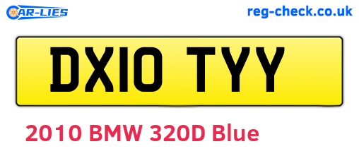 DX10TYY are the vehicle registration plates.