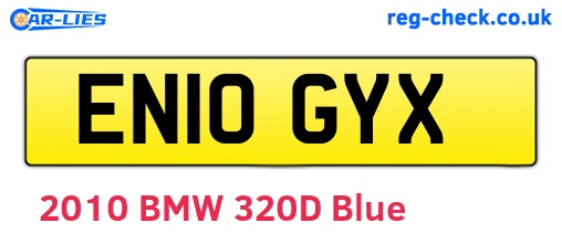 EN10GYX are the vehicle registration plates.