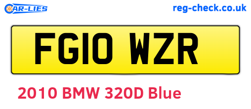 FG10WZR are the vehicle registration plates.
