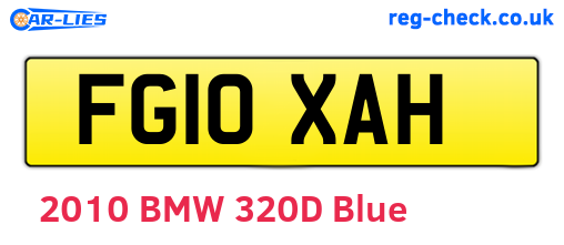 FG10XAH are the vehicle registration plates.