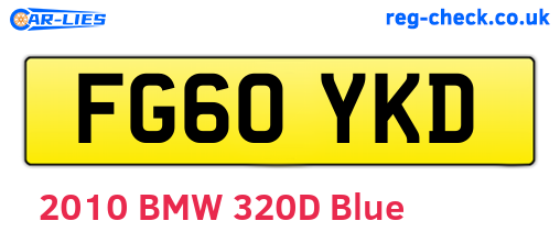 FG60YKD are the vehicle registration plates.