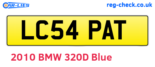 LC54PAT are the vehicle registration plates.