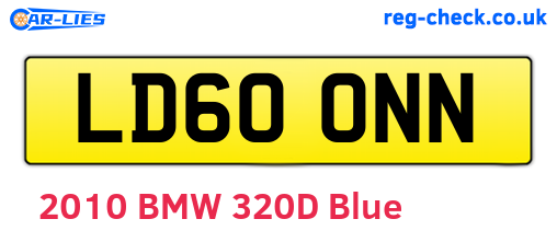 LD60ONN are the vehicle registration plates.