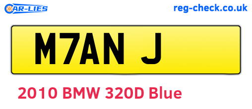 M7ANJ are the vehicle registration plates.