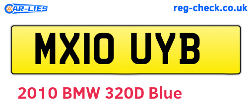 MX10UYB are the vehicle registration plates.
