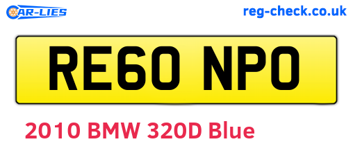 RE60NPO are the vehicle registration plates.