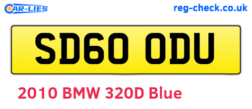 SD60ODU are the vehicle registration plates.