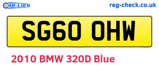 SG60OHW are the vehicle registration plates.