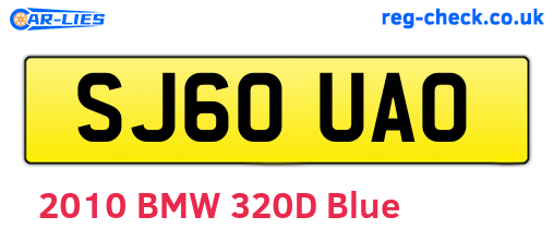 SJ60UAO are the vehicle registration plates.