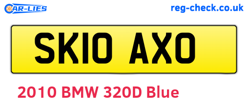 SK10AXO are the vehicle registration plates.