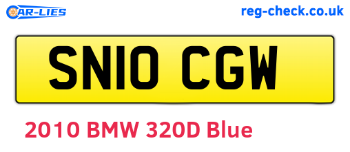 SN10CGW are the vehicle registration plates.