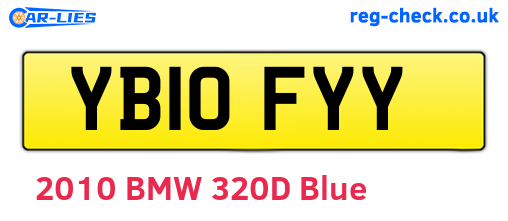 YB10FYY are the vehicle registration plates.