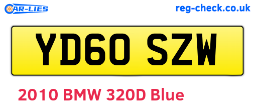YD60SZW are the vehicle registration plates.