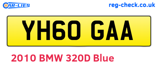 YH60GAA are the vehicle registration plates.