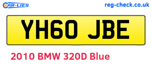 YH60JBE are the vehicle registration plates.