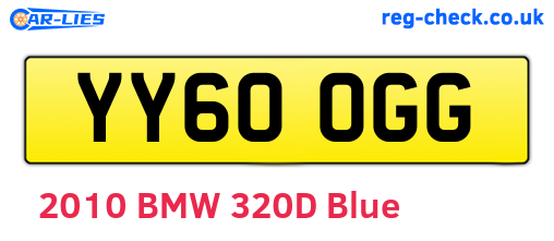 YY60OGG are the vehicle registration plates.