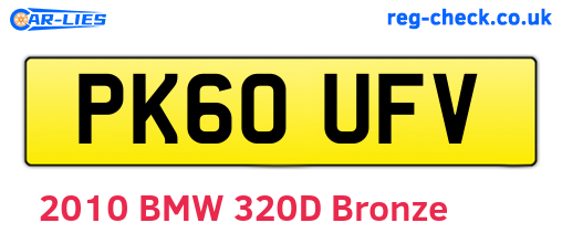 PK60UFV are the vehicle registration plates.