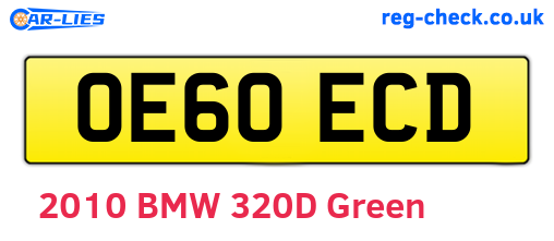 OE60ECD are the vehicle registration plates.