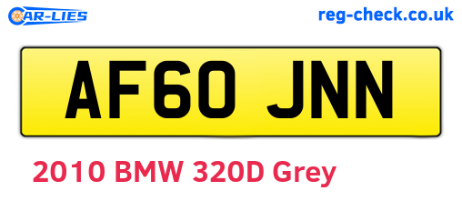 AF60JNN are the vehicle registration plates.