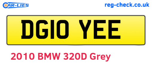 DG10YEE are the vehicle registration plates.
