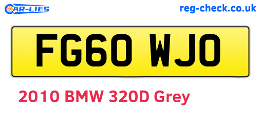 FG60WJO are the vehicle registration plates.