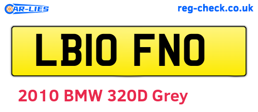 LB10FNO are the vehicle registration plates.