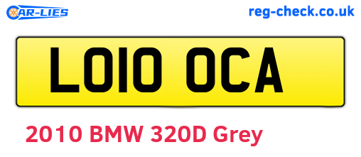 LO10OCA are the vehicle registration plates.