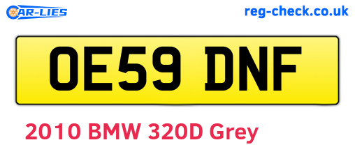 OE59DNF are the vehicle registration plates.