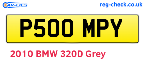 P500MPY are the vehicle registration plates.