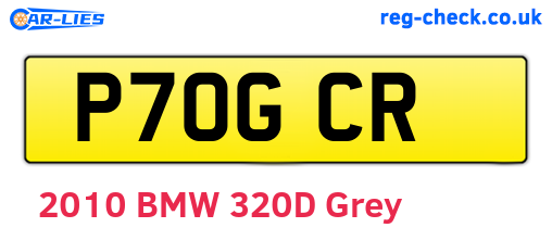 P70GCR are the vehicle registration plates.