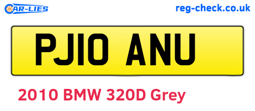 PJ10ANU are the vehicle registration plates.