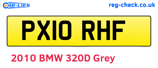 PX10RHF are the vehicle registration plates.