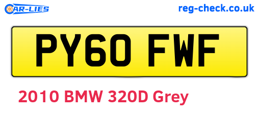 PY60FWF are the vehicle registration plates.