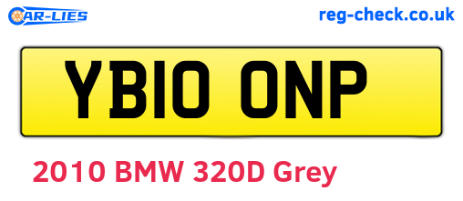 YB10ONP are the vehicle registration plates.