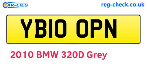 YB10OPN are the vehicle registration plates.