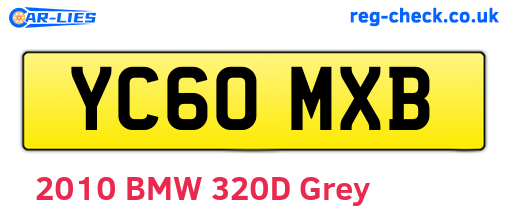 YC60MXB are the vehicle registration plates.