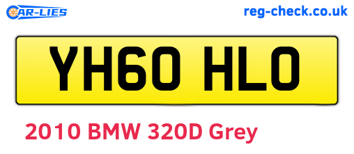 YH60HLO are the vehicle registration plates.