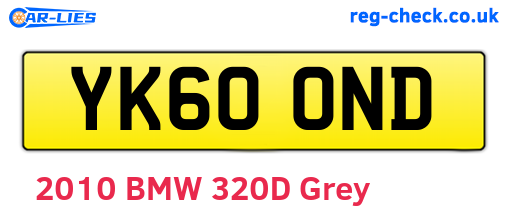 YK60OND are the vehicle registration plates.