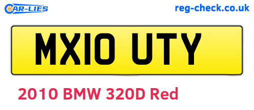 MX10UTY are the vehicle registration plates.